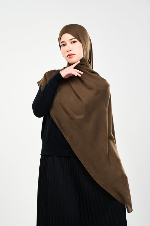Ayra Everyday Cotton Hijab - Burnt Coffee