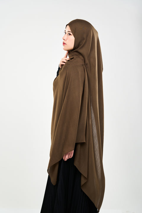 Ayra Everyday Cotton Hijab - Burnt Coffee
