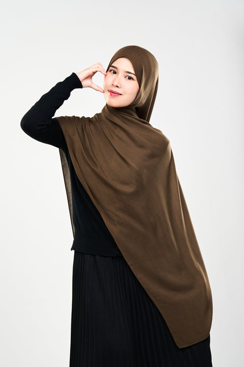 Ayra Everyday Cotton Hijab - Burnt Coffee