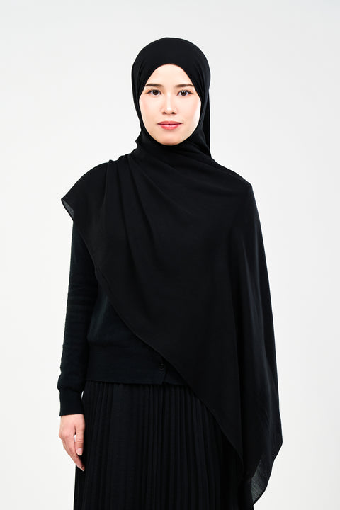 Ayra Everyday Cotton Hijab - Chaos Black
