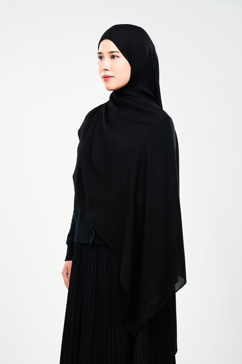 Ayra Everyday Cotton Hijab - Chaos Black