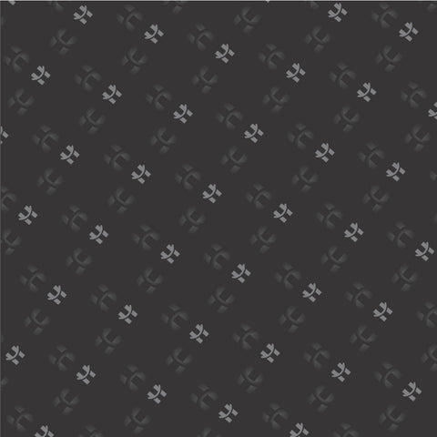 Monogram Satin Hijab - Obsidian