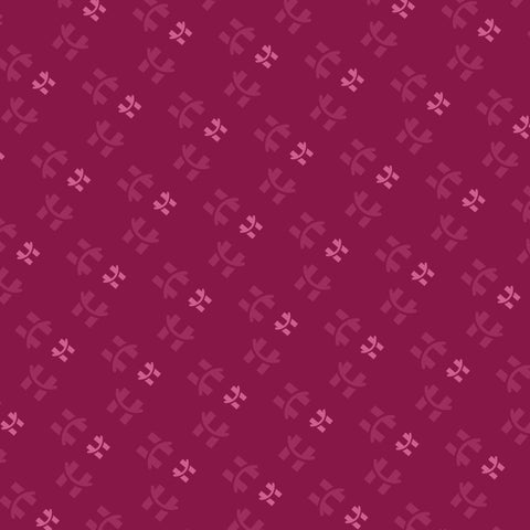 Monogram Satin Hijab - Crimson