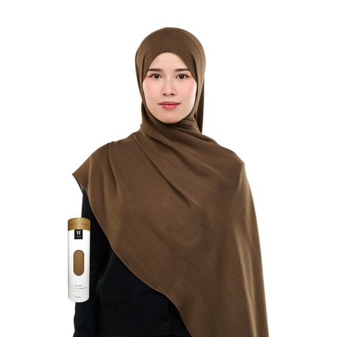Ayra Everyday Cotton Hijab - Burnt Coffee