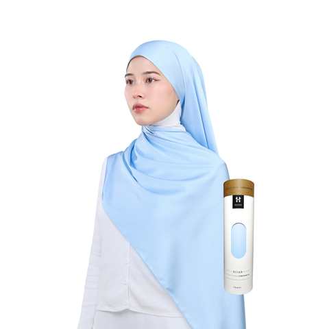 Inaya Satin Hijab - Blue Linosa