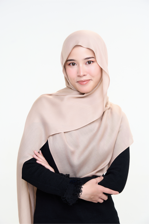 Ayra Everyday Cotton Hijab - Rice Crackers