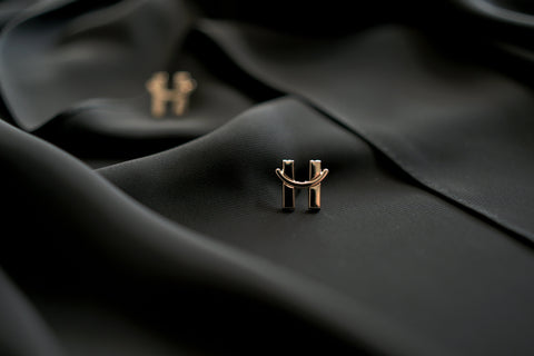 Monogram Satin Hijab - Ivory