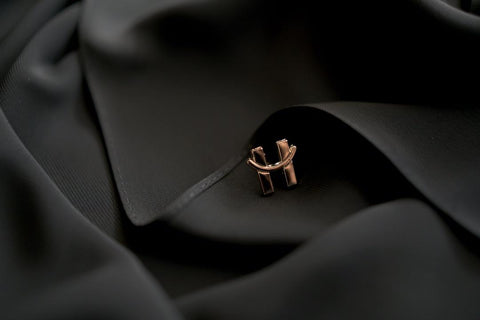 Monogram Satin Hijab - Obsidian