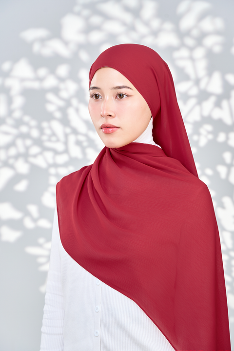 Aaliya Crinkle Hijab - Persian Plum