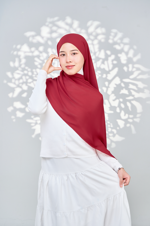 Aaliya Crinkle Hijab - Persian Plum