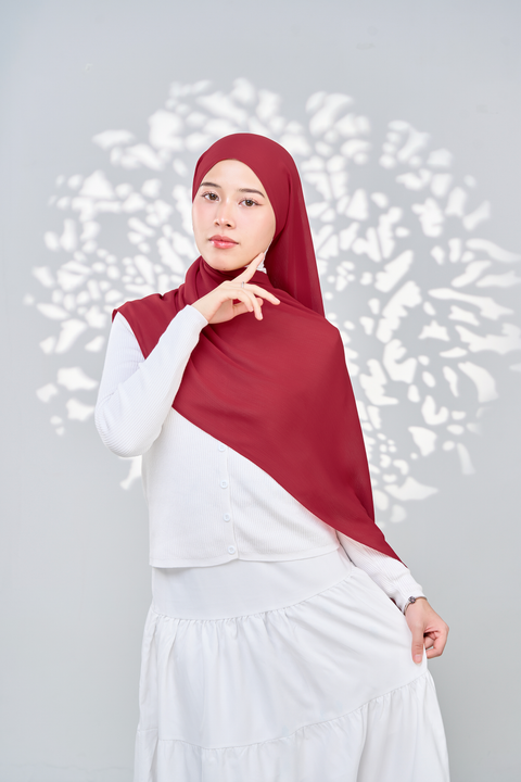 Aaliya Crinkle Hijab - Persian Plum