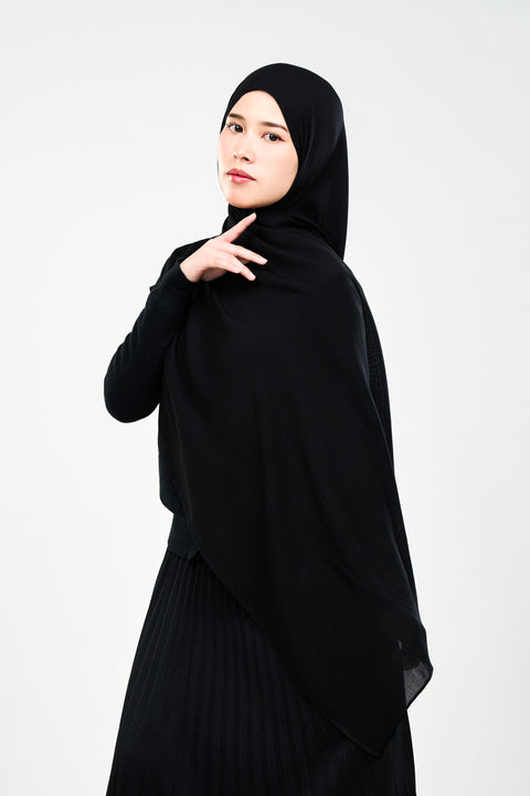 Ayra Everyday Cotton Hijab - Chaos Black [NEW COLOR]