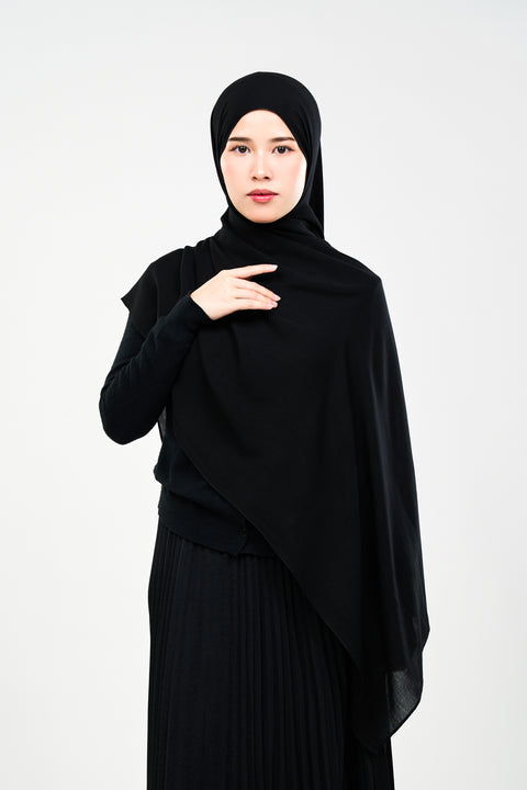 Ayra Everyday Cotton Hijab - Chaos Black [NEW COLOR]