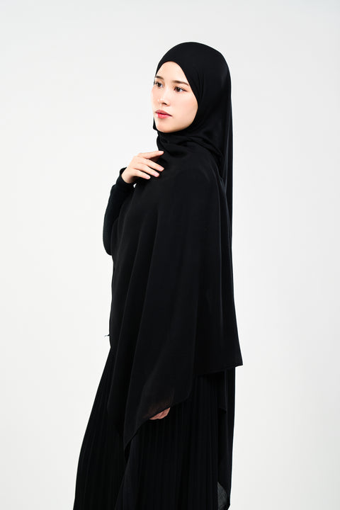 Ayra Everyday Cotton Hijab - Chaos Black [NEW COLOR]