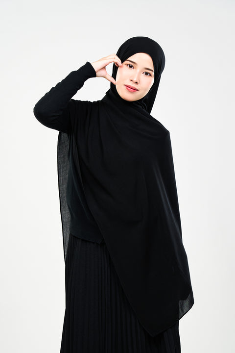 Ayra Everyday Cotton Hijab - Chaos Black [NEW COLOR]