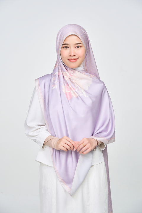 Yumna Satin Hijab - Laylock