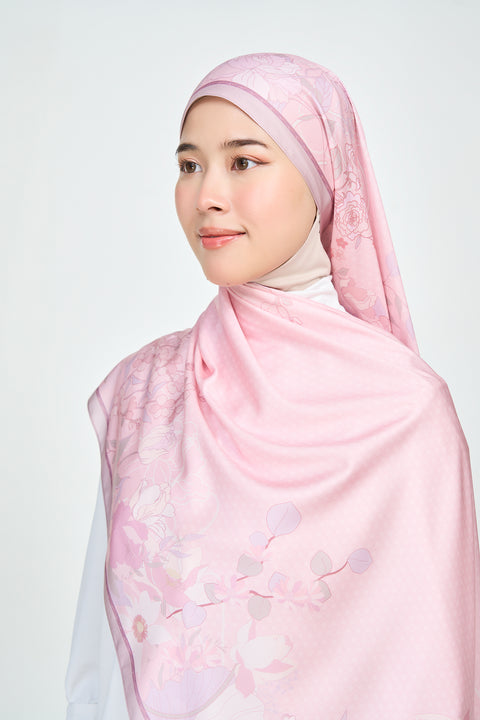 Nuhaa Satin Hijab - Pink Dust