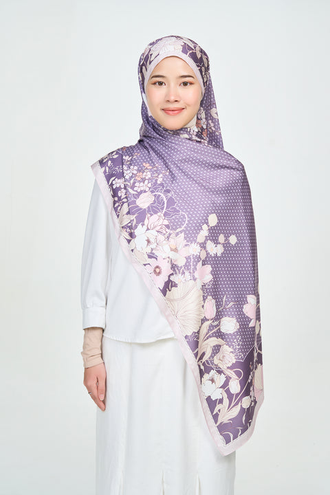 Nuhaa Satin Hijab - Pinot Noir