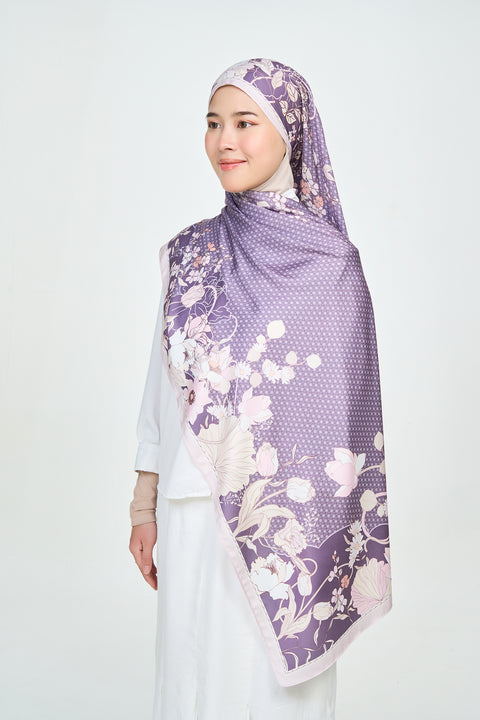 Nuhaa Satin Hijab - Pinot Noir