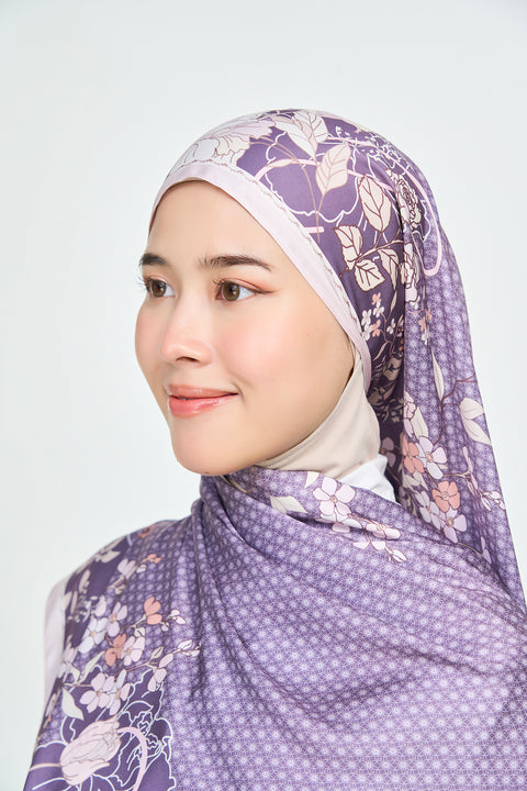 Nuhaa Satin Hijab - Pinot Noir