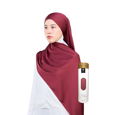 Inaya Satin Hijab - Zinfandel