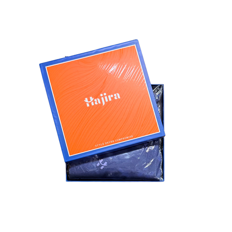 Monogram Satin Hijab - Cerulean