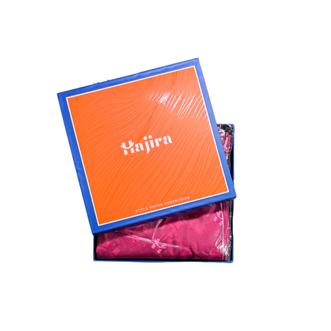 Monogram Satin Hijab - Crimson