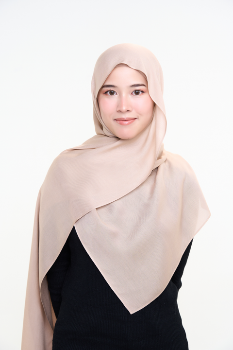 Ayra Everyday Cotton Hijab - Rice Crackers