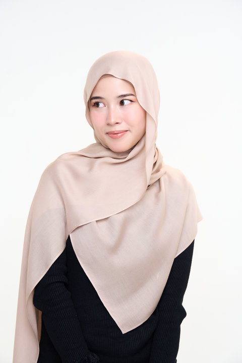 Ayra Everyday Cotton Hijab - Rice Crackers