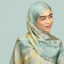 PREMIUM Hajira Scarf Bloom Verde Rectangular Prints Satin FREE Charm & Box